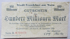 Frankfurt 100 Millionen Mark 28.09.1923 Paulskirche