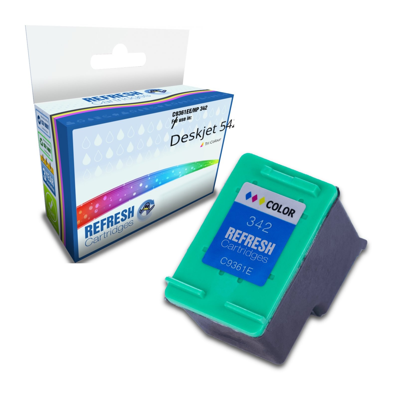 Refresh Cartridges Replacement Tri-Colour C9361EE/342 Ink Compatible With HP