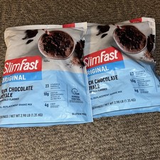 2 SlimFast Original Rich Chocolate Royale Meal Replacement Shake Mix 2.98 Lbs Ea