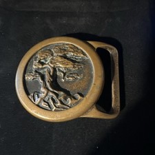 TECH ETHER GUILD BRISTLECONE PINE BRASS HIPPIE BELT BUCKLE! VINTAGE! RARE! 1978!