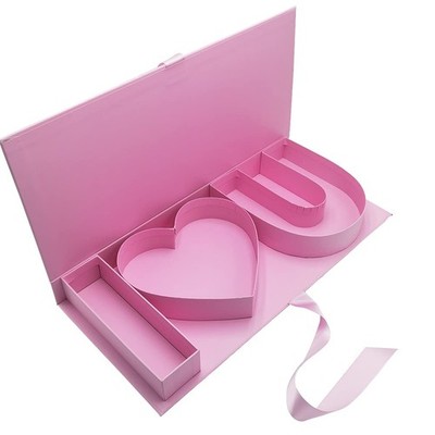 Empty Flower Gift Box I Love U Cardboard Letter Shaped Fillable Chocolate Str...