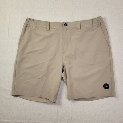 RVCA Triangle Hybrid 19  Shorts Mens Sz 38 DKA Khaki 8.5'' Performance Swim Chino