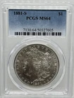 1881-S Morgan Silver Dollar PCGS MS64