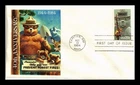 US COVER SMOKEY BEAR PREVENT FOREST FIRES 40TH ANNIVERSARY FDC PANDA CACHET