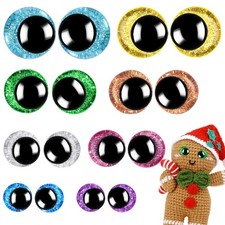 160PCS Large Safety Eyes for Amigurumi 3D Glitter Crochet Doll with Washers f...