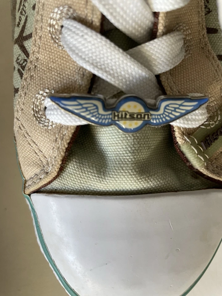 Zapatillas de tenis Kitsons. Verde teniente. Con aviones marrones. Talla 8,5. Foto 4 de 4