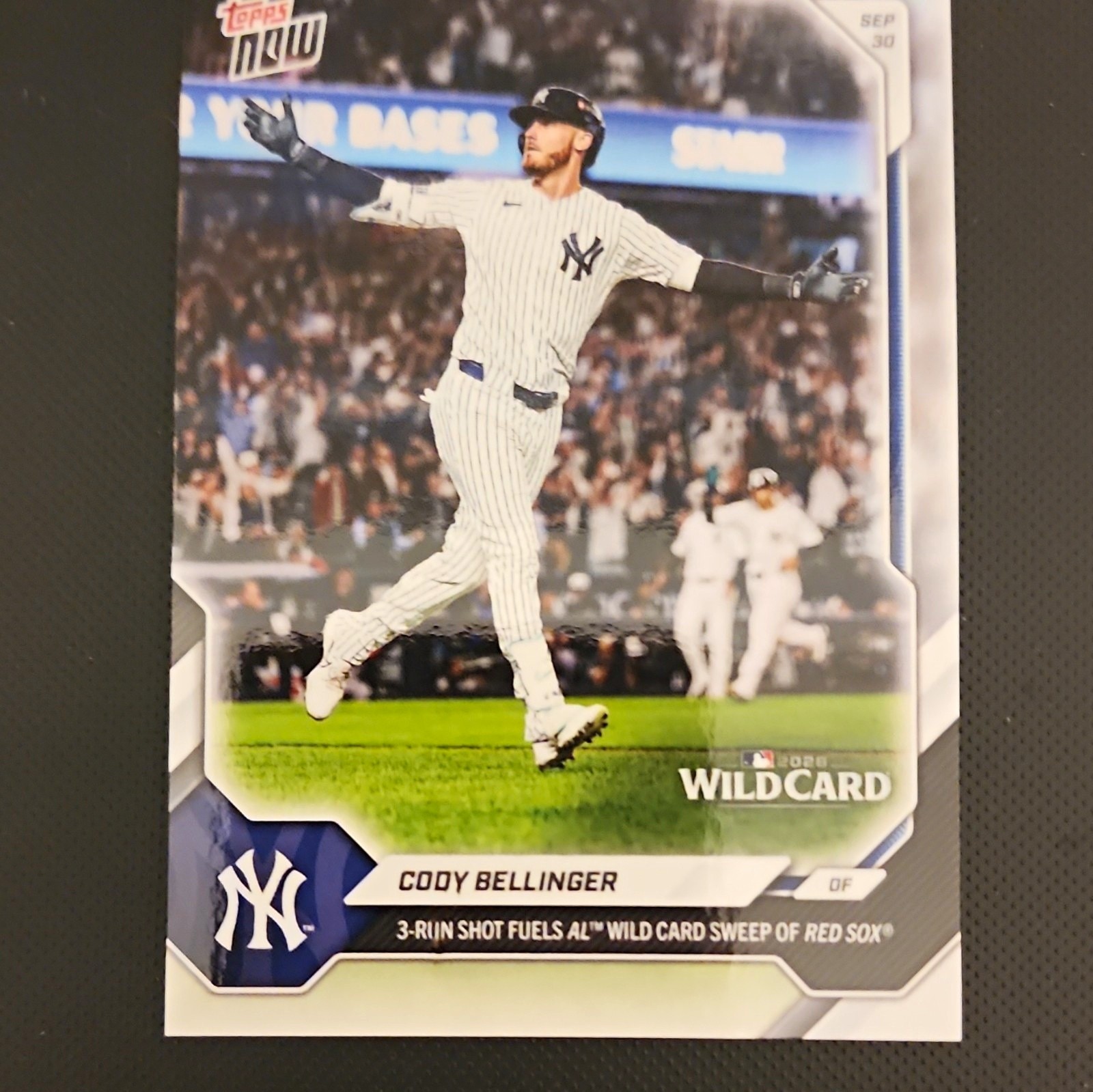 2026 Topps Now Card #746 Cody Bellinger NY Yankees Wild Card Sweep RedSox