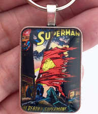 SUPERMAN Issue 75 Comic Book DC CLASSIC SUPERMAN DIES Keychain or Necklace
