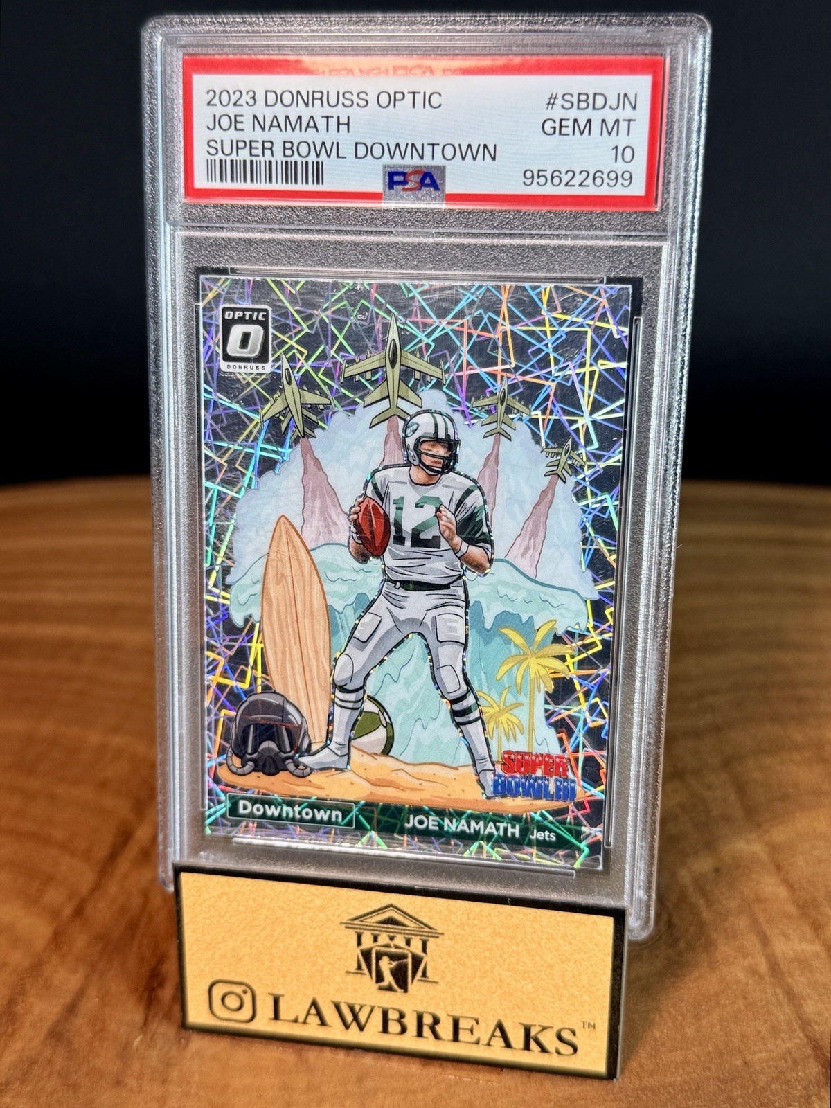2023 DONRUSS OPTIC SUPER BOWL DOWNTOWN - JOE NAMATH - PSA GEM MINT 10