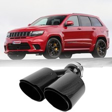 Carbon Fiber 2.5" Dual Slant Cut Exhaust Tip For Jeep Grand Cherokee Trackhawk