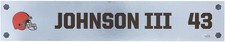 John Johnson III Browns Player-Issued #43 Silver Nameplate from the 2022 Season