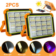 2Pack 288LED Solar Work Light Rechargeable Portable Flood Light for Camping 650W