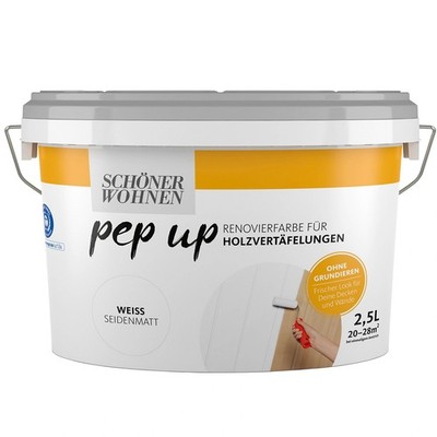Schöner Wohnen Pep Up Renovierungsfarbe für Holzvertäfelungen 2,5 Ltr. weiss