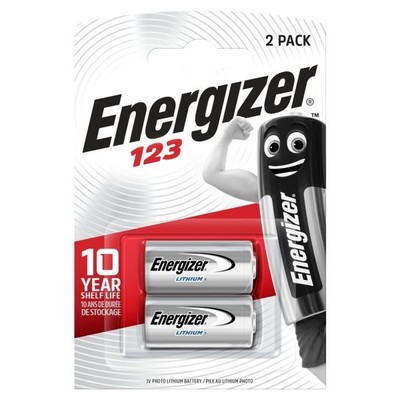 Energizer Lithium Fotobatterie CR123 3 V, 2er Pack  Batterie