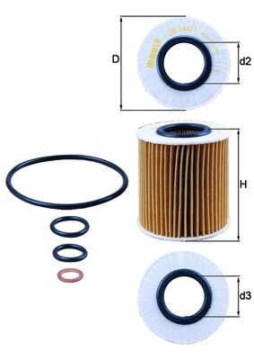 MAHLE OX 166/1D Ölfilter für BMW,BMW (BRILLIANCE)