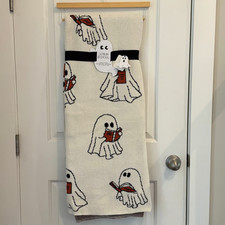 Goblin Ghoul GHOSTS READING BOOKS Decorative Halloween Throw Blanket BNWT