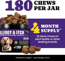 Dog Allergy Skin Relief Chews for Hotspot Dry Skin, Itchy Skin Relief Suppleme