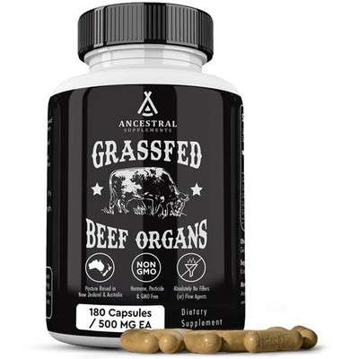 Ancestral Supplements Grass Fed Beef Organ Supplement Supports Whole Body Wel