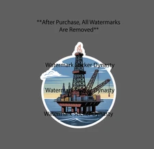 Offshore Oil Rig Sticker Waterproof Decal Work Money Business Ocean Gift NEW