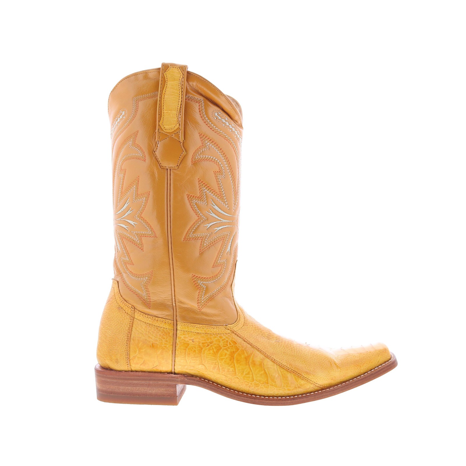 Los Altos Ostrich Leg Square Toe Boots Mens Brown Wide Cowboy Western Boots