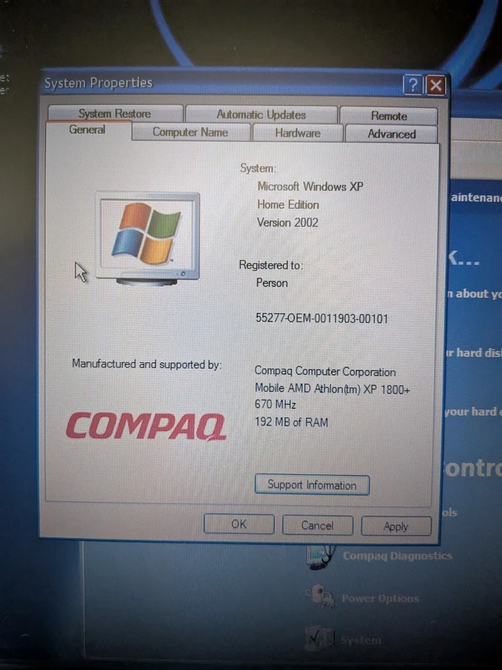 Vintage COMPAQ PRESARIO 900 915CA Windows XP Laptop Great Condition, Travel Bag - Image 3 of 4
