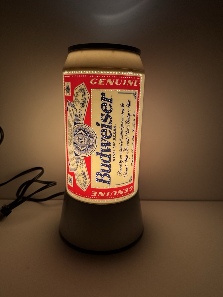 Vintage Budweiser Can Rotating Lamp Tested & Working 12” Tall | eBay