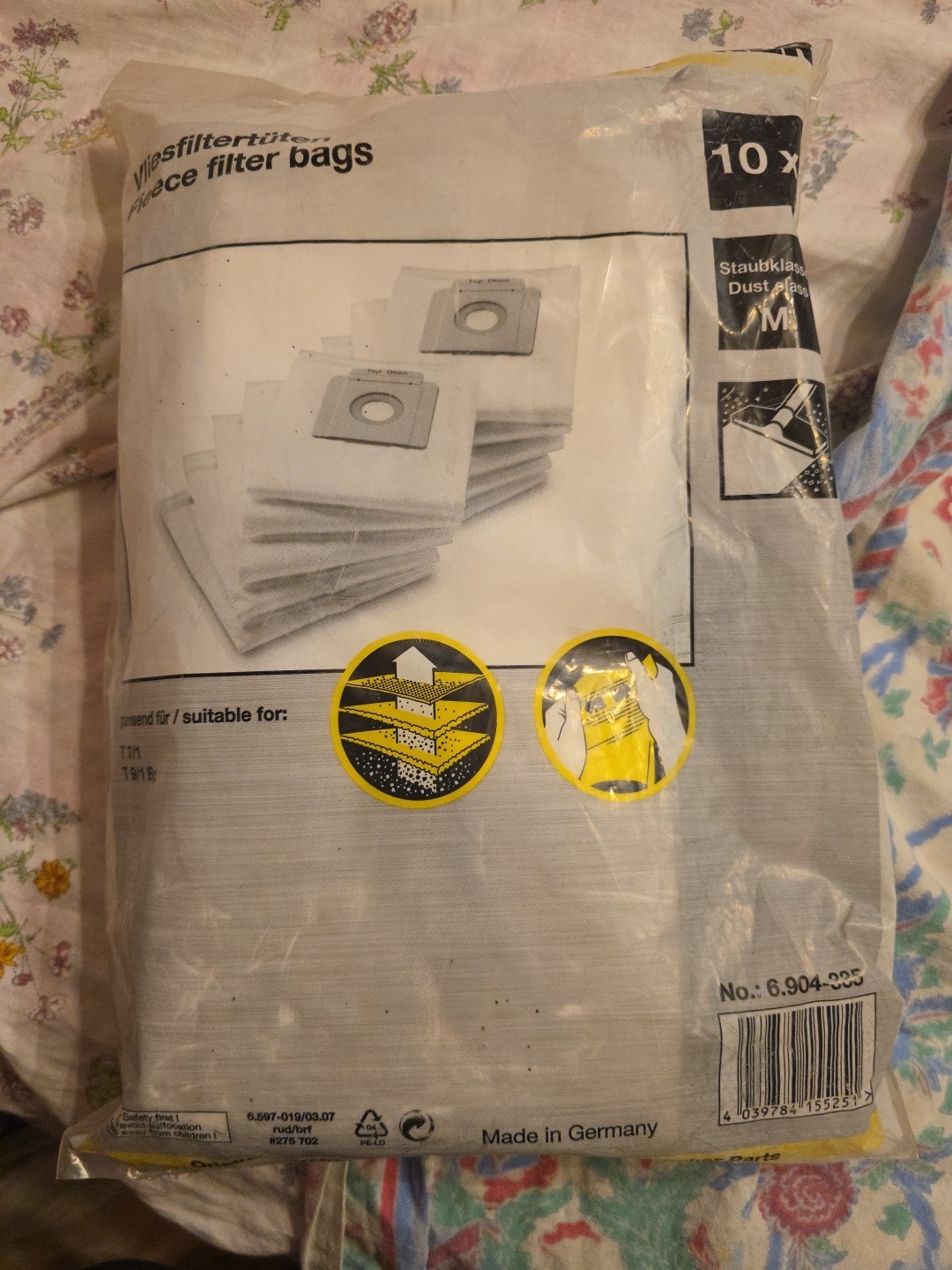 KÄRCHER SACCHETTI FILTRO IN CARTA 10 PEZZI originale T7/1 ; T9/1 Bp  6.904-335