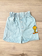 VINTAGE Looney Tunes TWEETY BIRD Girls Denim Jean Denim Shorts Y2K 1995 Jeans 3