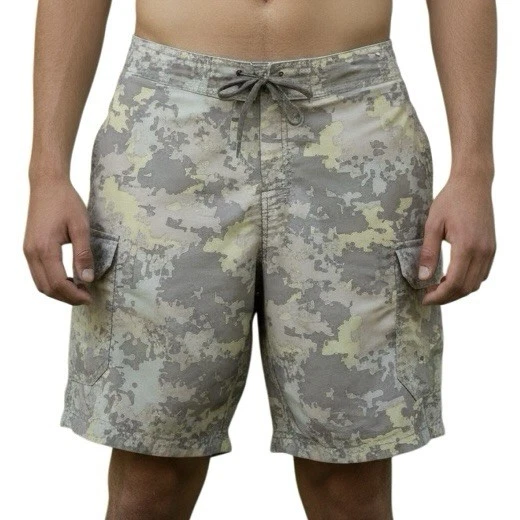 Simms Board Shorts Digital Camo Swim Fishing Cargo Pockets 10" inseam M