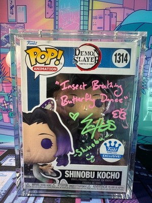 Signed Shinobu Kocho Funko Pop #1314 auto by Erika Harlacher. COA JSA