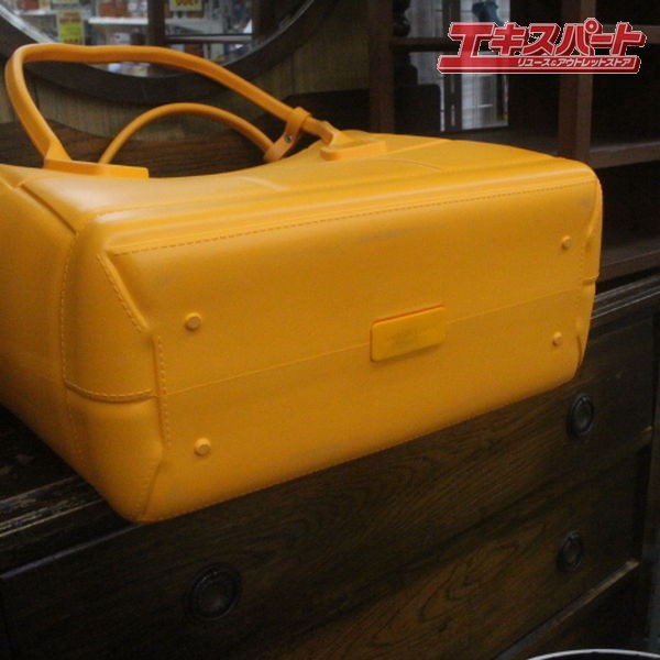 Bottega Veneta Rubber Tote Bag Orange Large 16 in Used thumbnail 7