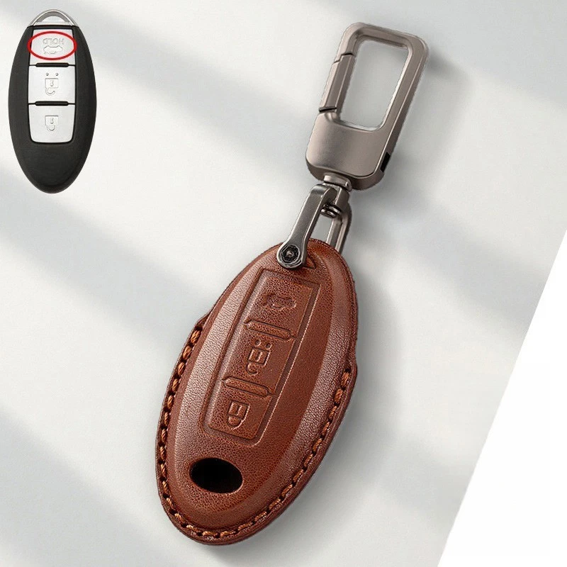 Genuine Leather Car Key Fob Case Cover For Infiniti Q50 QX50 QX60 G25 JX35 QX70 Foto 4 de 4