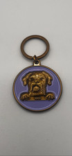 Brass and lilac colour enamel Dog Keyring. MOST DOG  BREEDS AVAILABLE