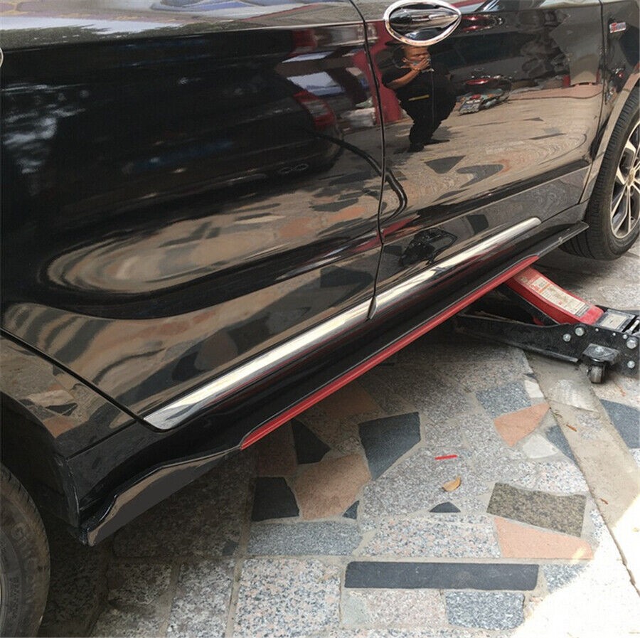 Glossy Black Look 86.6" Side Skirt Extension Spoiler Splitter For bmw 5 Serie