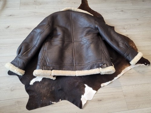 Original Shearling Mens Flying Aviator Coat S - Picture 11 of 11