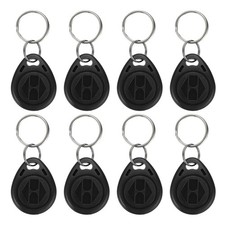125kHz T5577 RFID Key Fob Tag, (Black) (8pcs), Writable Smart Key Fobs Tags