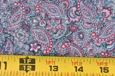 By 1/2 Yd, Vintage, Blue Pink & Lavender Paisley Quilt Cotton, Peter Pan, V875