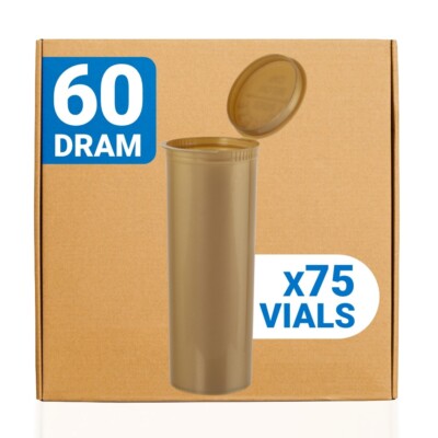 Loud Lock Pop Top Dram Vials - Food Storage Containers - 60 Dram - 75ct - Gold