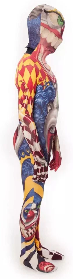 Kids Scary Clown Morphsuit Boys Girls Halloween Monster Costume Suit Pennywise - Изображение 3 из 4