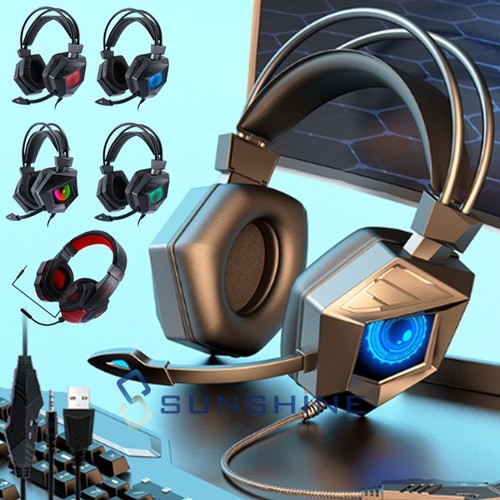 Audifonos Gamer con Microfono Luce Led Para PS4 PS5 PC Connettore 3,5 mm Auricolari - Foto 1 di 87