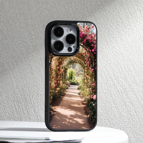 For iPhone SE4 16E 12 13 14 15 16 Pro Max romantic archway flowers red Anti Slip - Picture 17 of 25