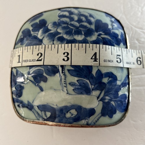Porcelain Silver Plated Chinese Blue and White Shard Box - Picture 9 of 12