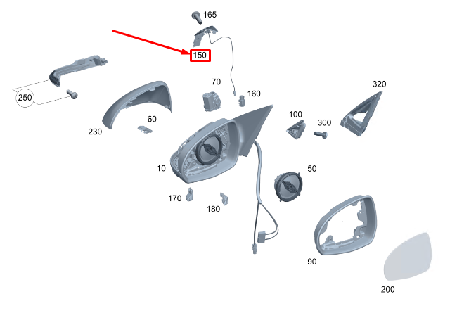 Neu MERCEDES-BENZ S W223 Linker Spiegel Handyantenne A2239056703 Original