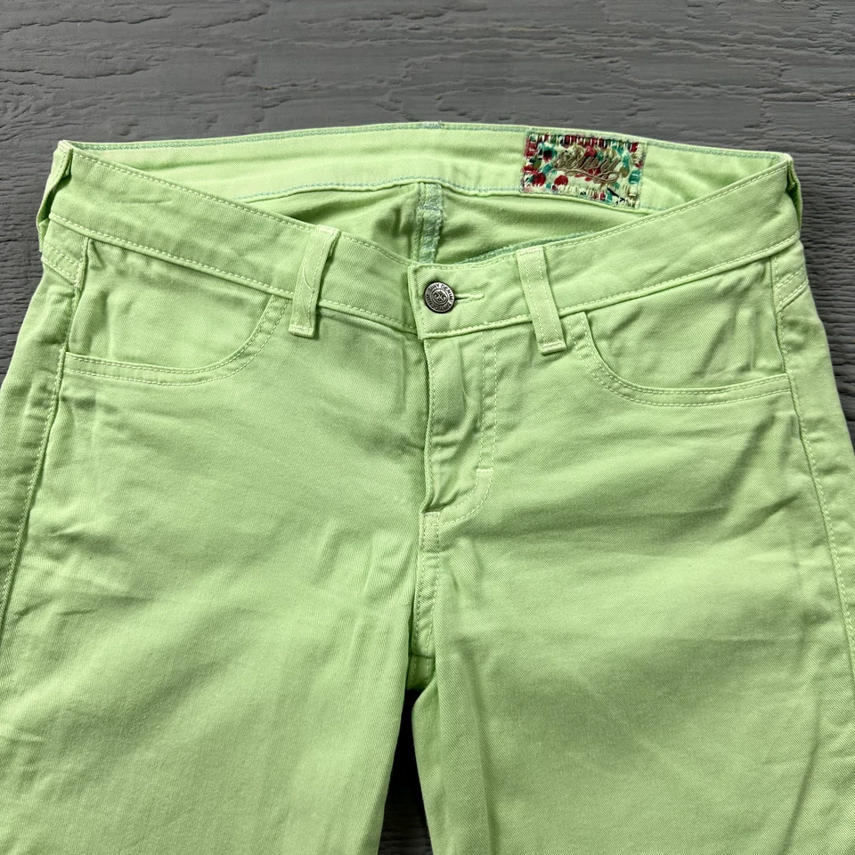 Pantalones Siwy para mujer 28 verdes ajustados rectos tiro bajo hechos en EE. UU. informales coloridos Foto 2 de 4