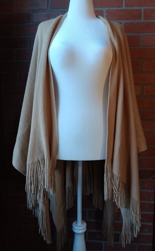 Soft Lightweight Mustard Yellow Fringed Shawl One Size Cottagecore Boho Hippie - Picture 2 of 10