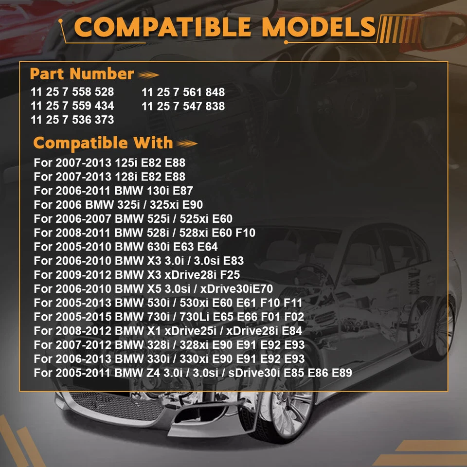 Juego de 6 pistones y anillos CR 10.7:1 para BMW E90 E60 E83 128i 328i 528i X1 N52 3.0L Foto 2 de 4