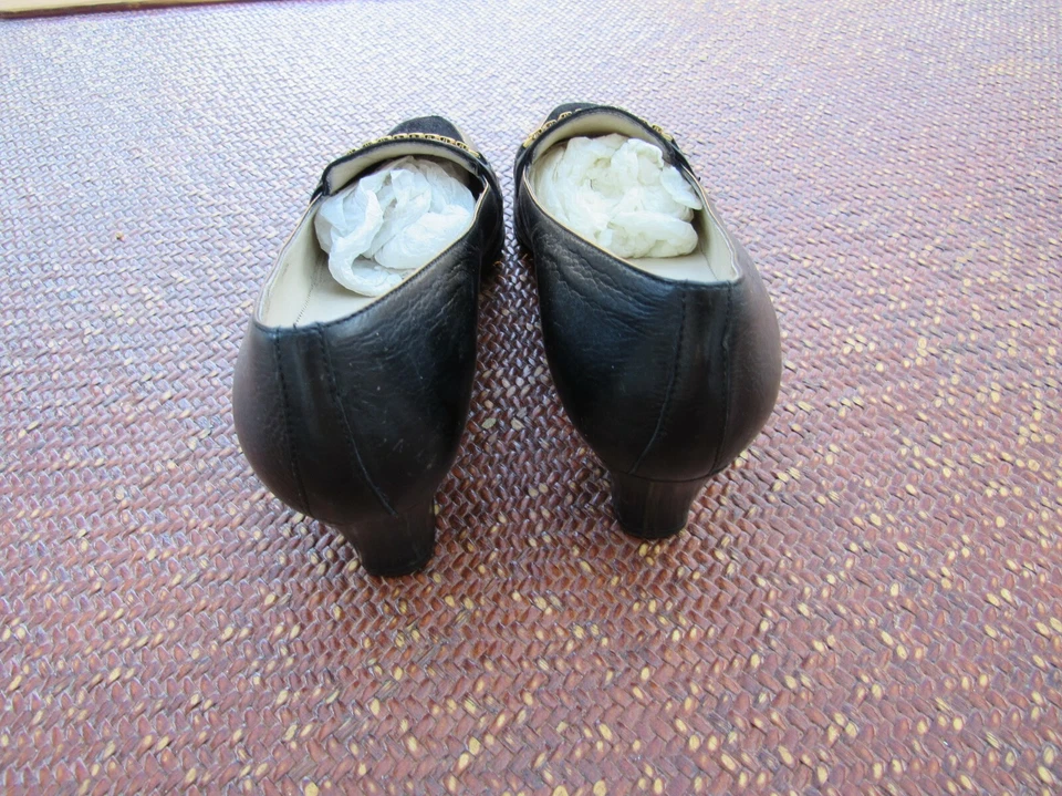 Mocassins à talons cuir noir P 37,5 Bally - Photo 3/4