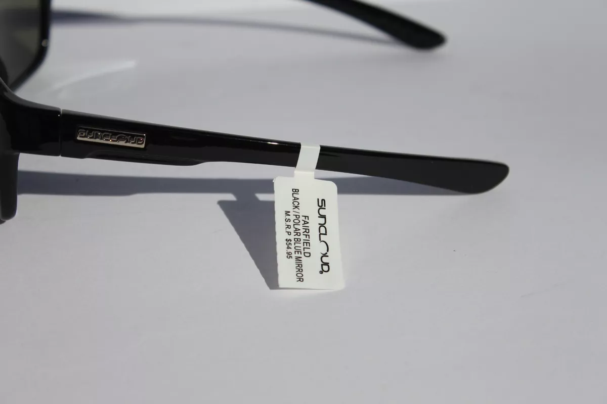 SUNCLOUD Fairfield POLARIZED Sunglasses Black Blue Mirror NEW