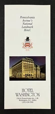 1990s Washington Hotel Pennsylvania Avenue Lodging DC Vintage Travel Brochure