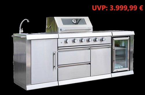 outdoor Gasgrillküche mit Kühlschrank und Spülbecken